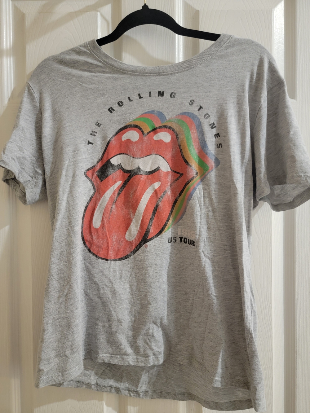 The Rolling Stones Kids' Gray Graphic T-Shirt with Red Tongue Logo